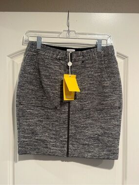TSESAY Steel Grey Melange Zip Front Stretch Skirt XS NWT drawstring removed